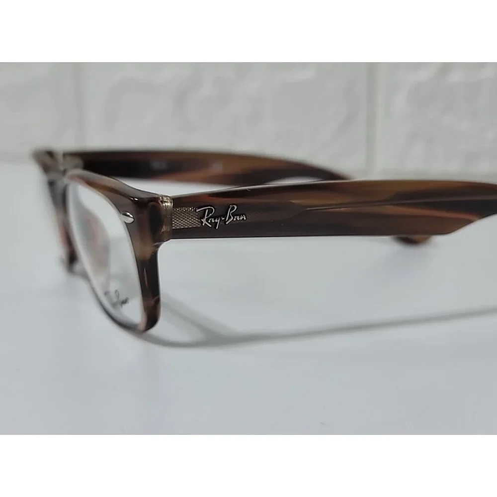 Ray-Ban Eyeglasses RB 5184 5139 Polished Striped Brown Square Frame 50[]18 145 - Picture 9 of 10